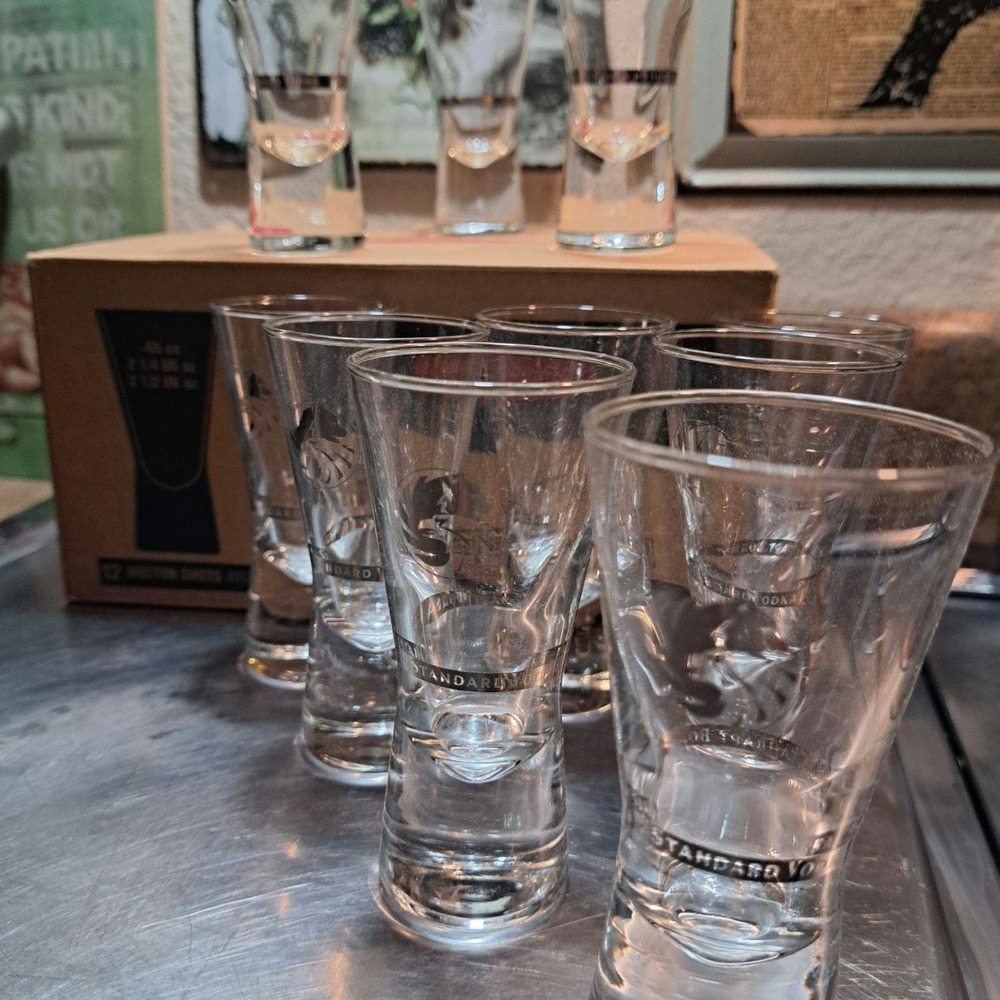 NEW IN BOX 10 Vodka Glasses Made in Turkey